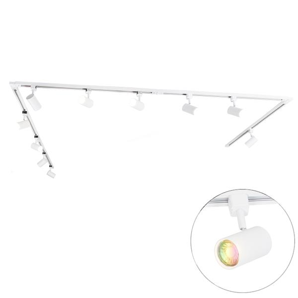 Chytrý 1fázový kolejnicový systém s 10 bodovými světly bílý vč. Wifi GU10 - Iconic Jeana